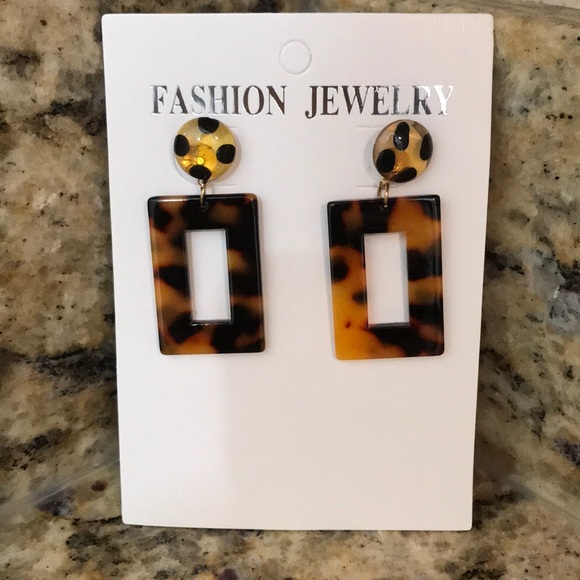 Rectangle Drop Earrings - Picture 2 of 3